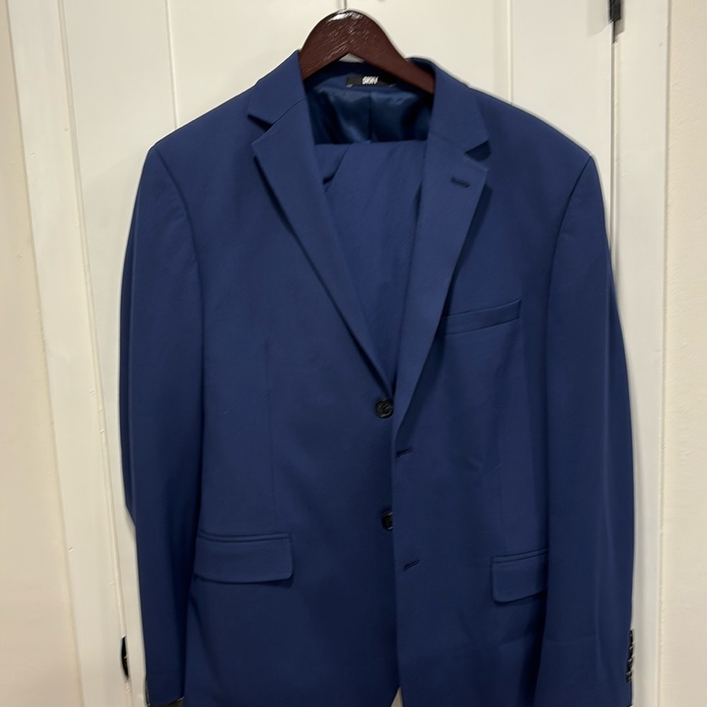 DKNY Mens Blue Modern Fit Suit